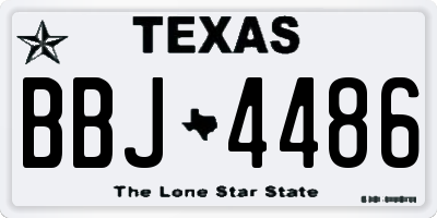 TX license plate BBJ4486