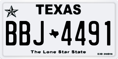 TX license plate BBJ4491