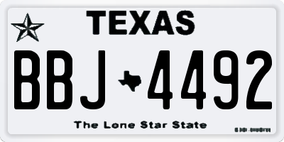 TX license plate BBJ4492