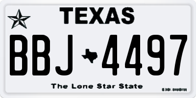 TX license plate BBJ4497