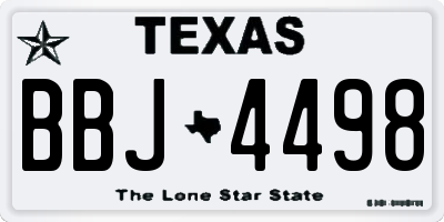 TX license plate BBJ4498