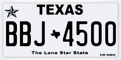 TX license plate BBJ4500