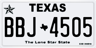 TX license plate BBJ4505