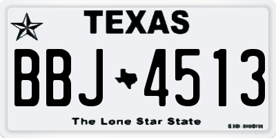 TX license plate BBJ4513