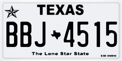 TX license plate BBJ4515