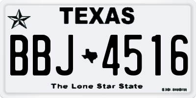 TX license plate BBJ4516
