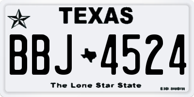 TX license plate BBJ4524