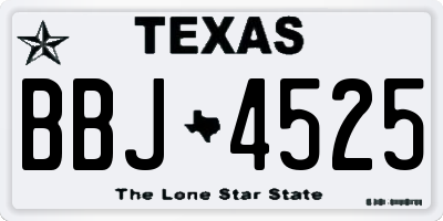TX license plate BBJ4525