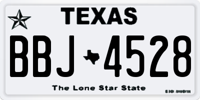 TX license plate BBJ4528