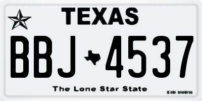 TX license plate BBJ4537