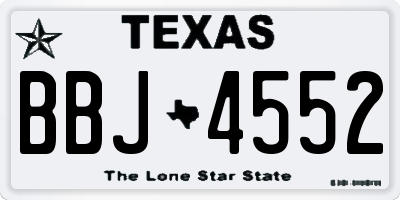 TX license plate BBJ4552