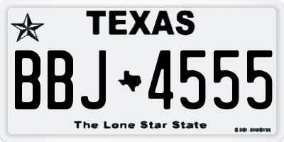 TX license plate BBJ4555