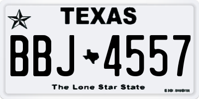 TX license plate BBJ4557