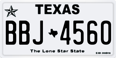 TX license plate BBJ4560