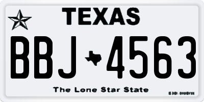 TX license plate BBJ4563