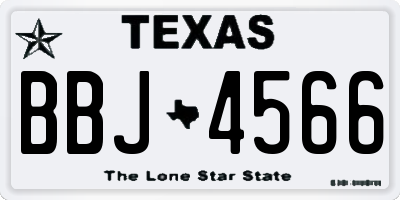 TX license plate BBJ4566