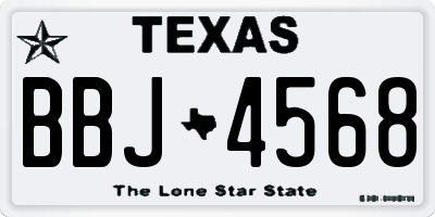TX license plate BBJ4568