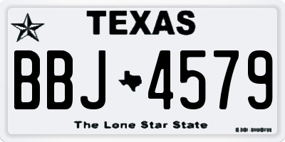 TX license plate BBJ4579
