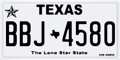 TX license plate BBJ4580