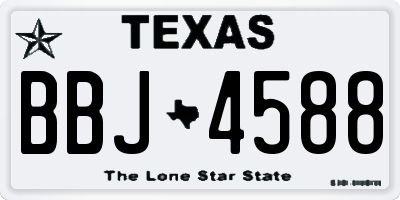 TX license plate BBJ4588