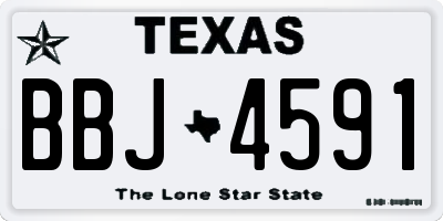 TX license plate BBJ4591