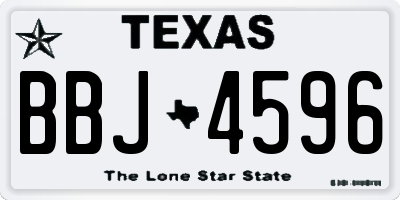 TX license plate BBJ4596