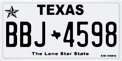TX license plate BBJ4598