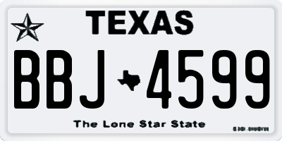 TX license plate BBJ4599