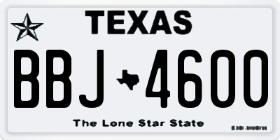 TX license plate BBJ4600