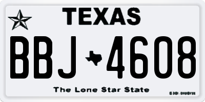 TX license plate BBJ4608