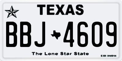 TX license plate BBJ4609