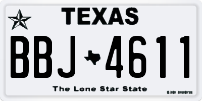 TX license plate BBJ4611