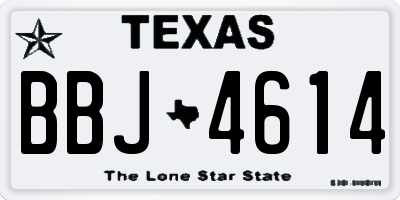 TX license plate BBJ4614