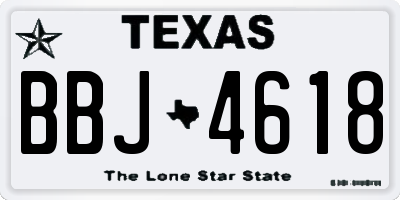 TX license plate BBJ4618