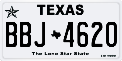 TX license plate BBJ4620