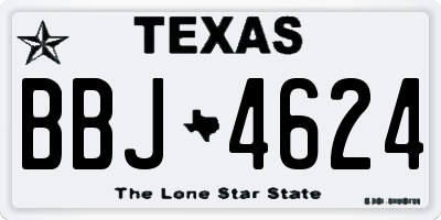 TX license plate BBJ4624