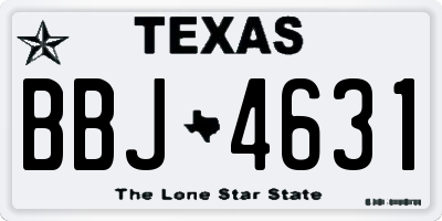 TX license plate BBJ4631