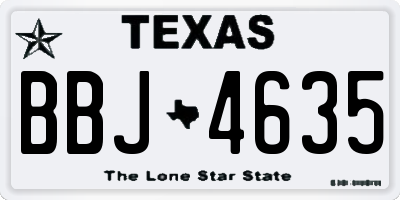 TX license plate BBJ4635
