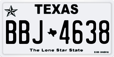 TX license plate BBJ4638