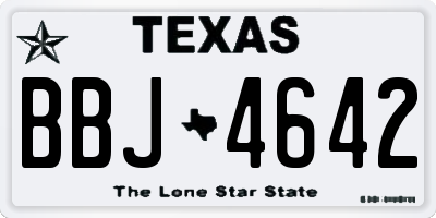 TX license plate BBJ4642