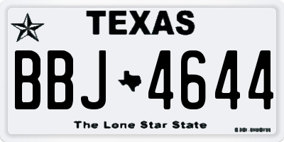 TX license plate BBJ4644