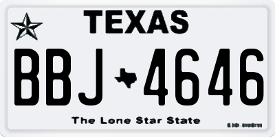 TX license plate BBJ4646