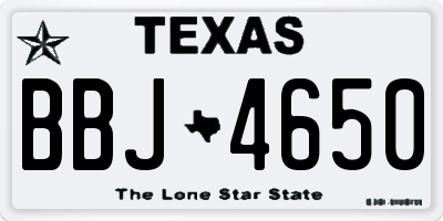 TX license plate BBJ4650