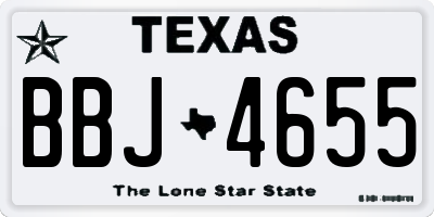 TX license plate BBJ4655