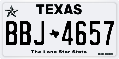 TX license plate BBJ4657
