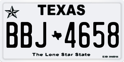 TX license plate BBJ4658
