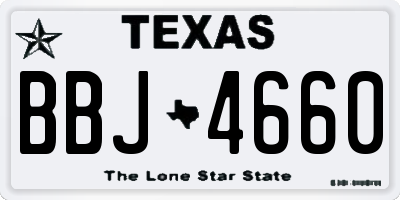 TX license plate BBJ4660
