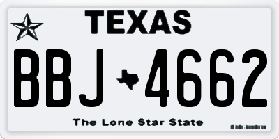 TX license plate BBJ4662
