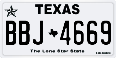 TX license plate BBJ4669