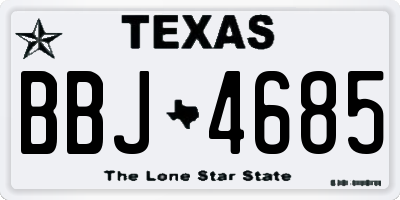 TX license plate BBJ4685